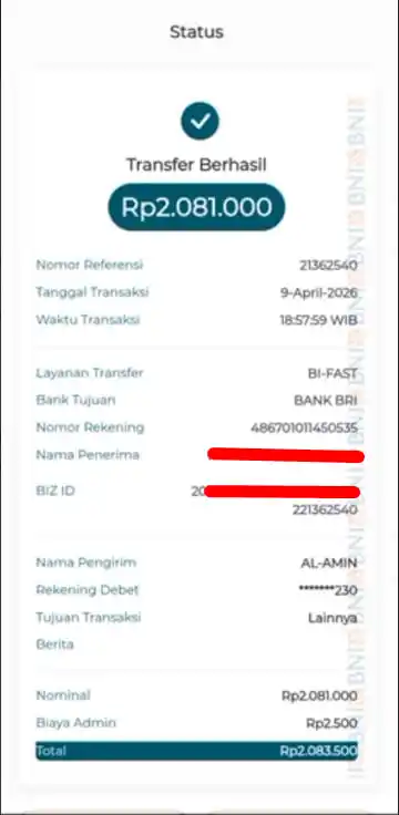 Bukti Transfer