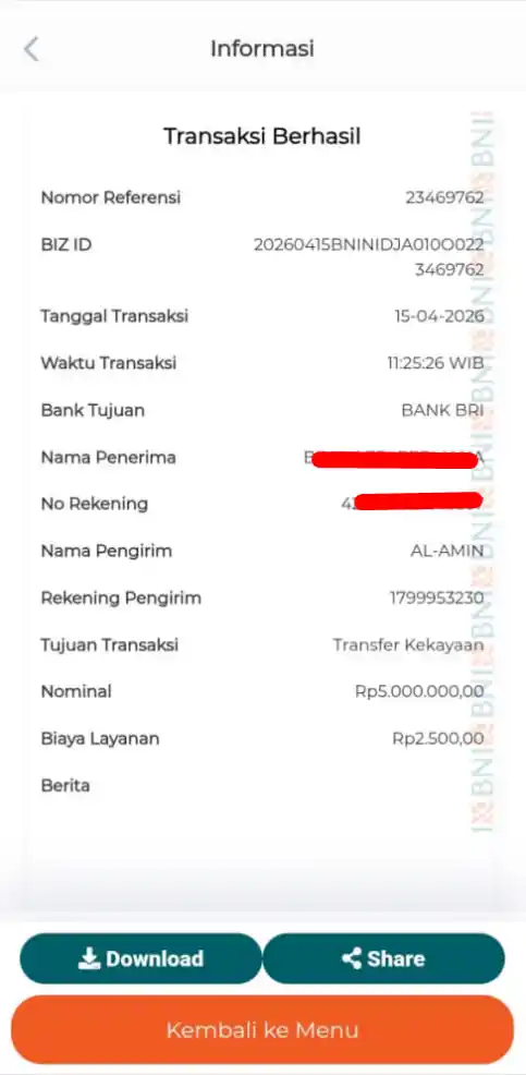 Bukti Transfer