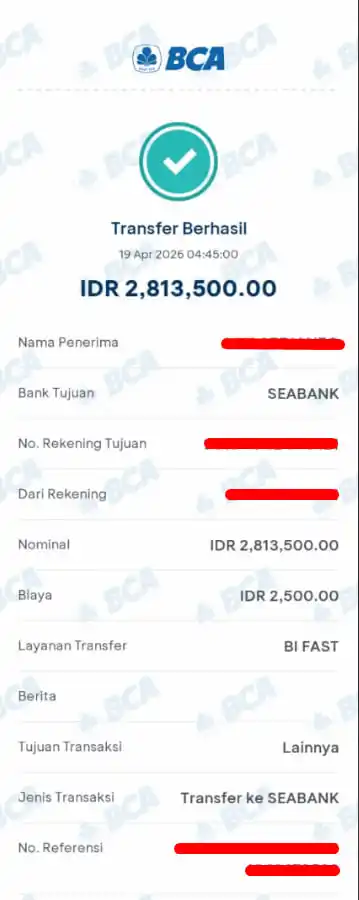 Bukti Transfer