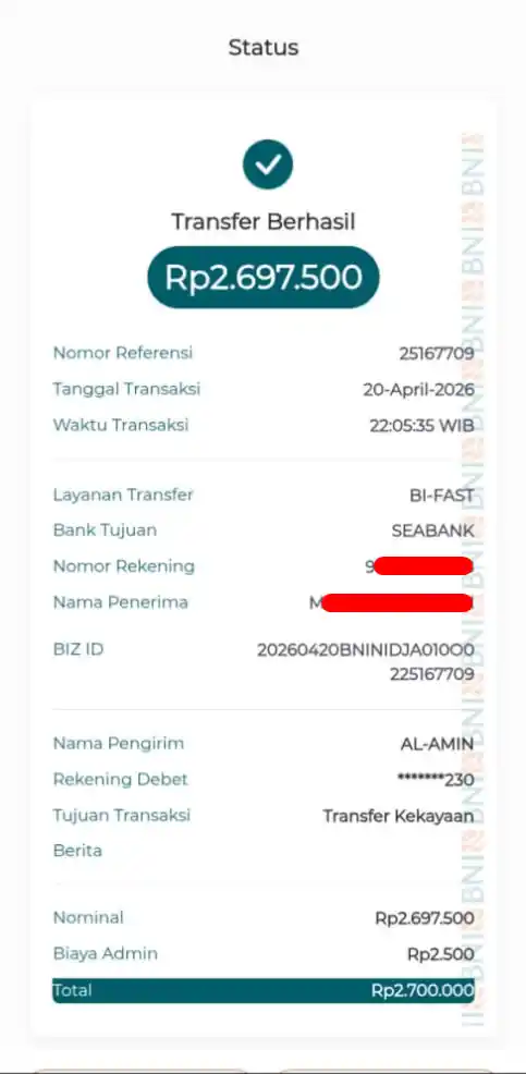Bukti Transfer