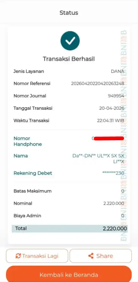Bukti Transfer