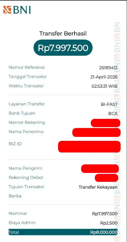 Bukti Transfer