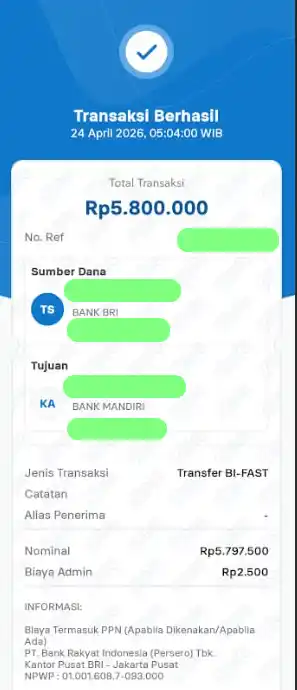 Bukti Transfer