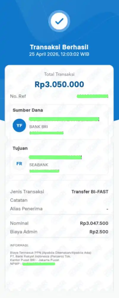 Bukti Transfer