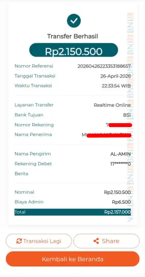 Bukti Transfer