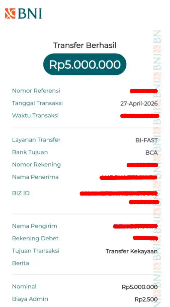 Bukti Transfer