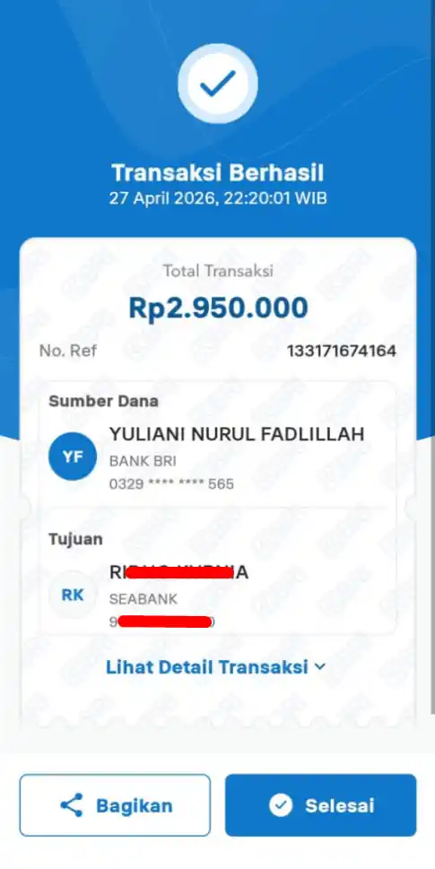Bukti Transfer