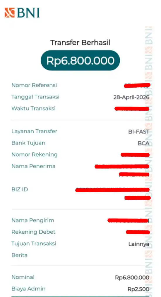 Bukti Transfer