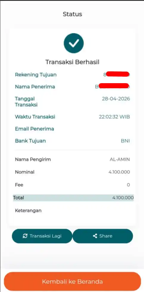 Bukti Transfer