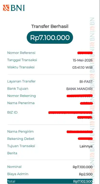 Bukti Transfer