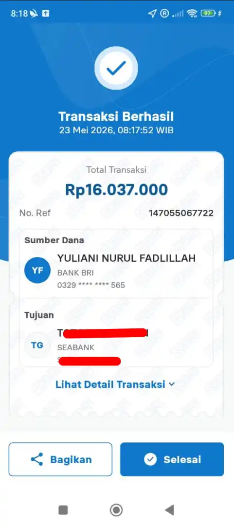 Bukti Transfer