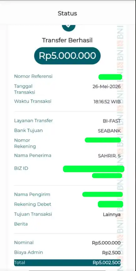 Bukti Transfer