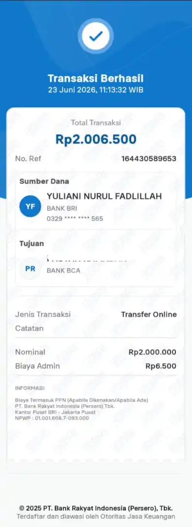 Bukti Transfer