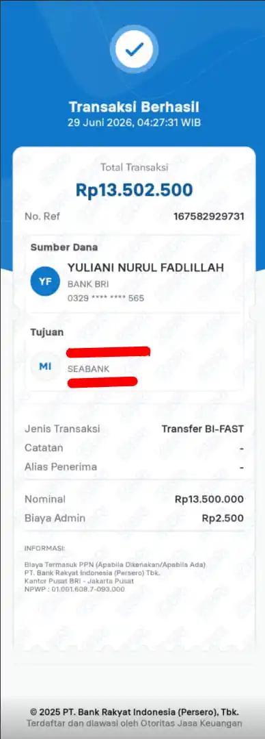 Bukti Transfer