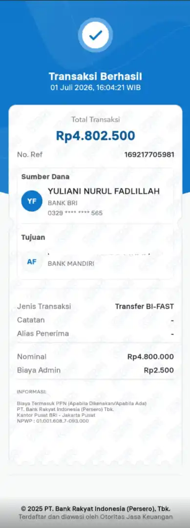 Bukti Transfer