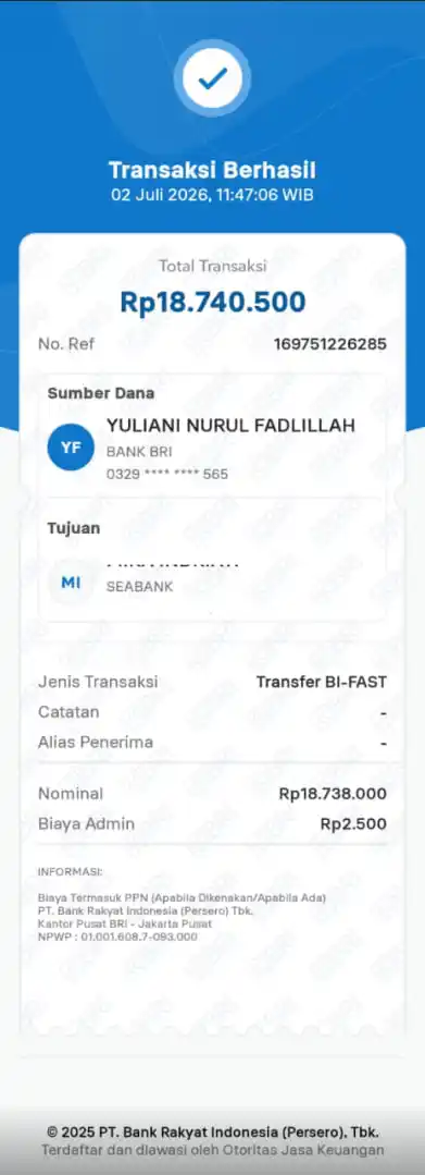 Bukti Transfer