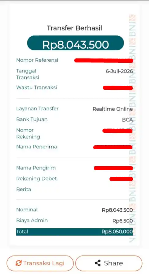Bukti Transfer