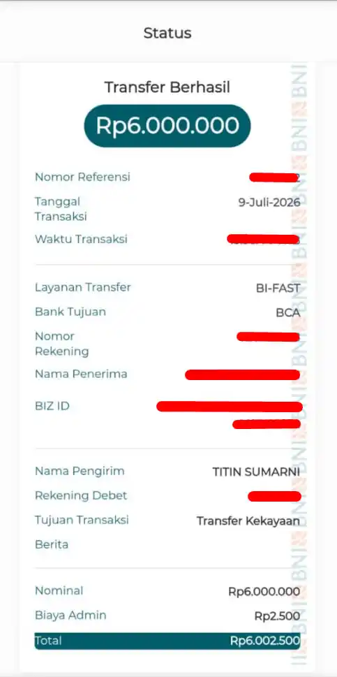 Bukti Transfer